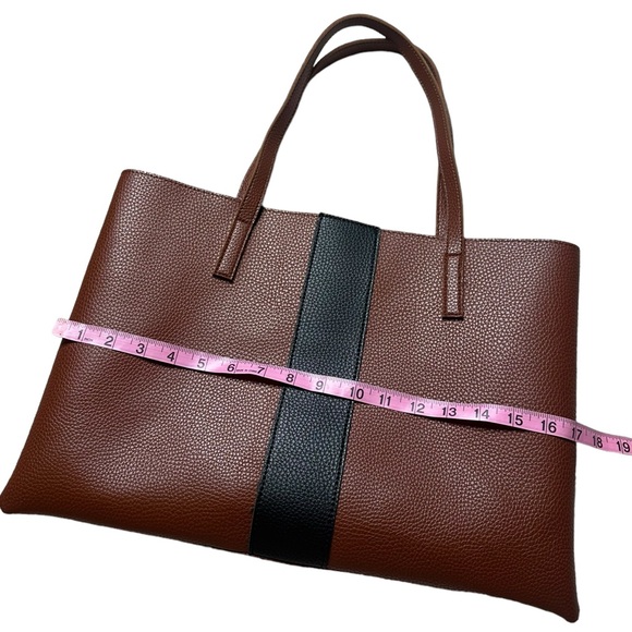 Vince Camuto Luck Tote Vegan Leather Tan & Black - Picture 2 of 10